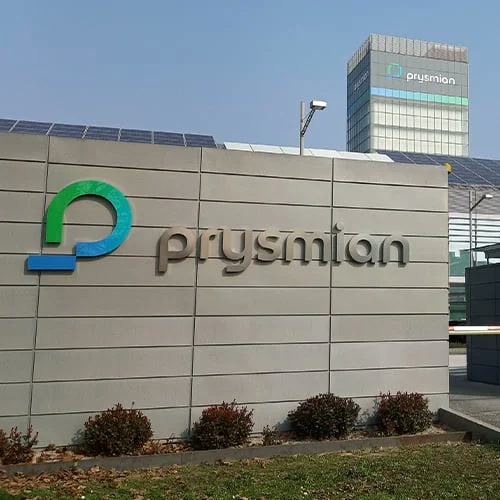 Prysmian headquarters entrance signage
